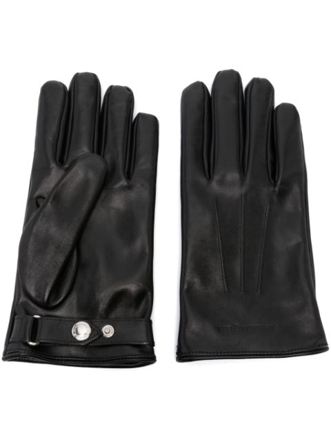 Alexander McQueen debossed-logo leather gloves Men