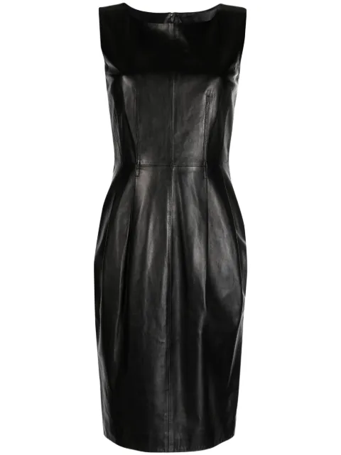 Gucci Pre-Owned 2010s sleeveless leather midi dress
