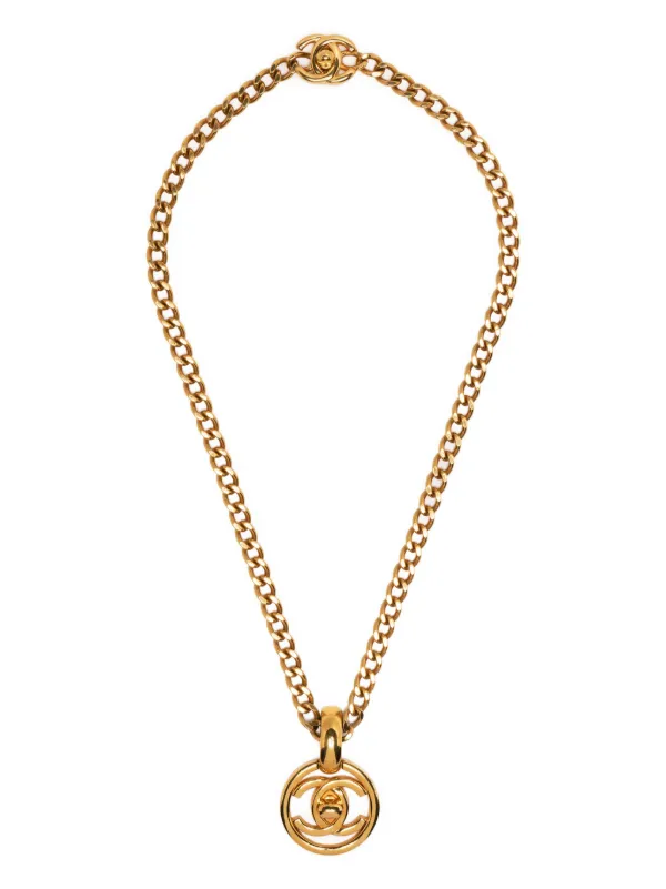 CHANEL Pre-Owned 1997 CC turn-lock Pendant Chain Necklace - Farfetch