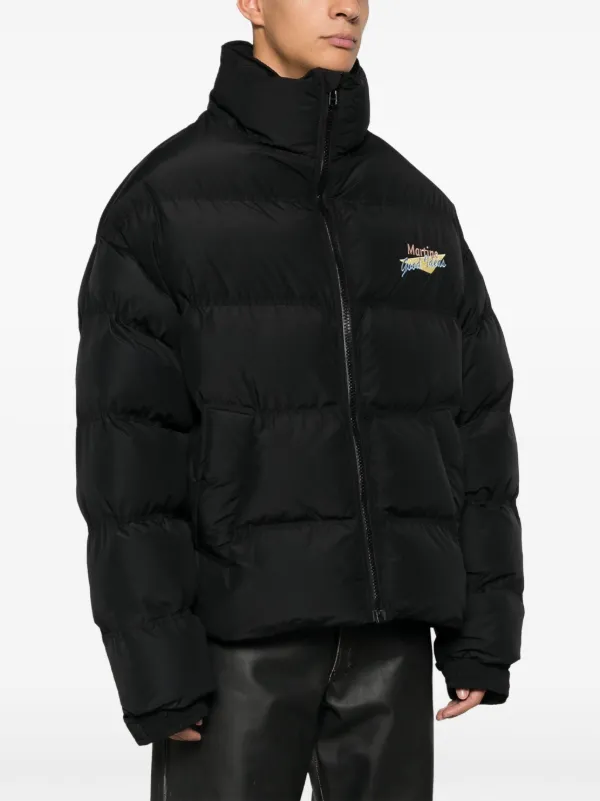 Martine Rose logo-embroidered Padded Jacket Black FARFETCH IN