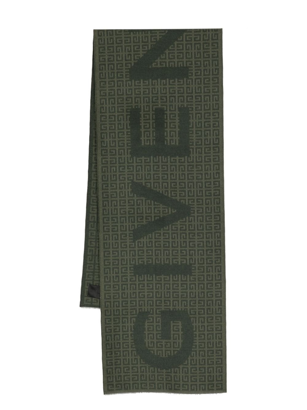 Givenchy 4g-monogram Print Wool-blend Scarf In Grün