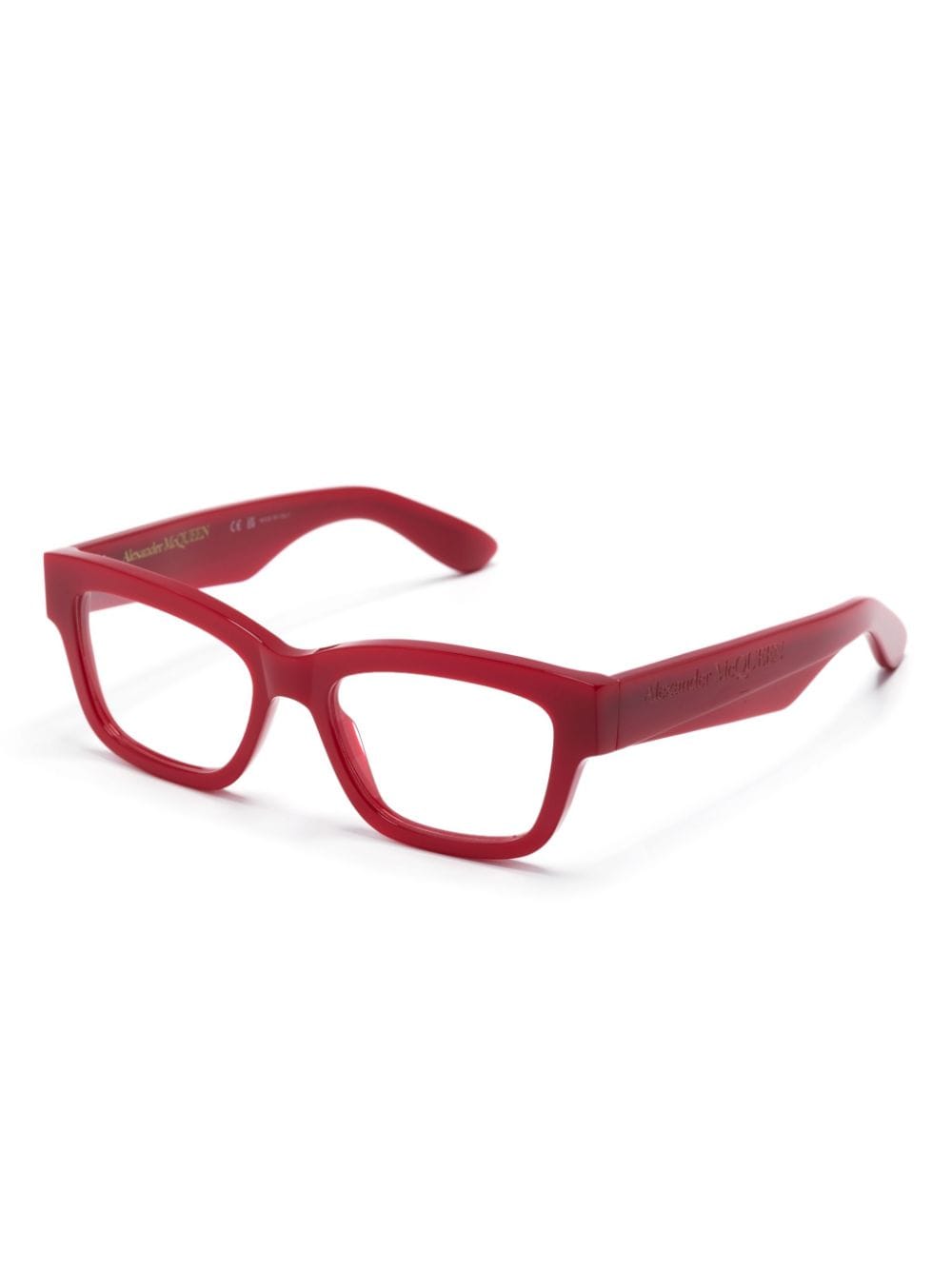 Alexander McQueen Eyewear Bril met gegraveerd logo - Rood