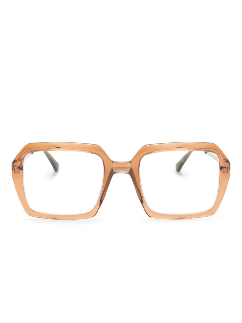 mykita lunettes de vue carrées vanilla - marron