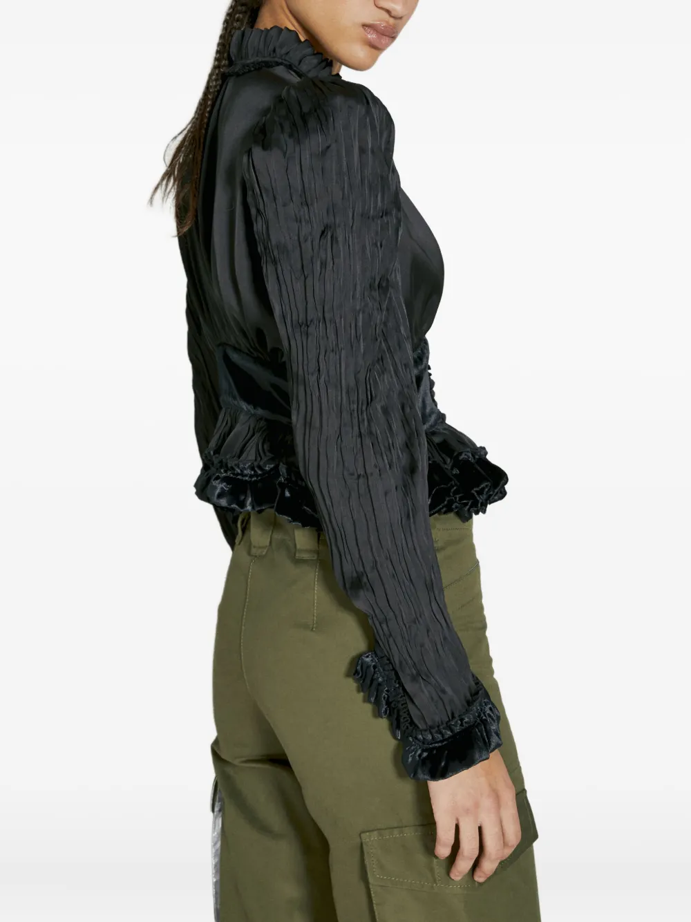 Rabanne Blouse met ruches Zwart