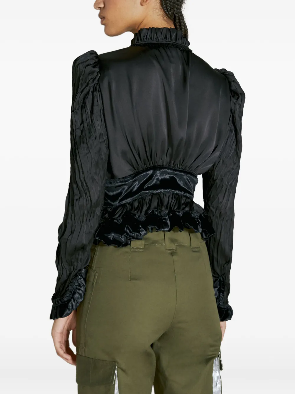 Rabanne Blouse met ruches Zwart