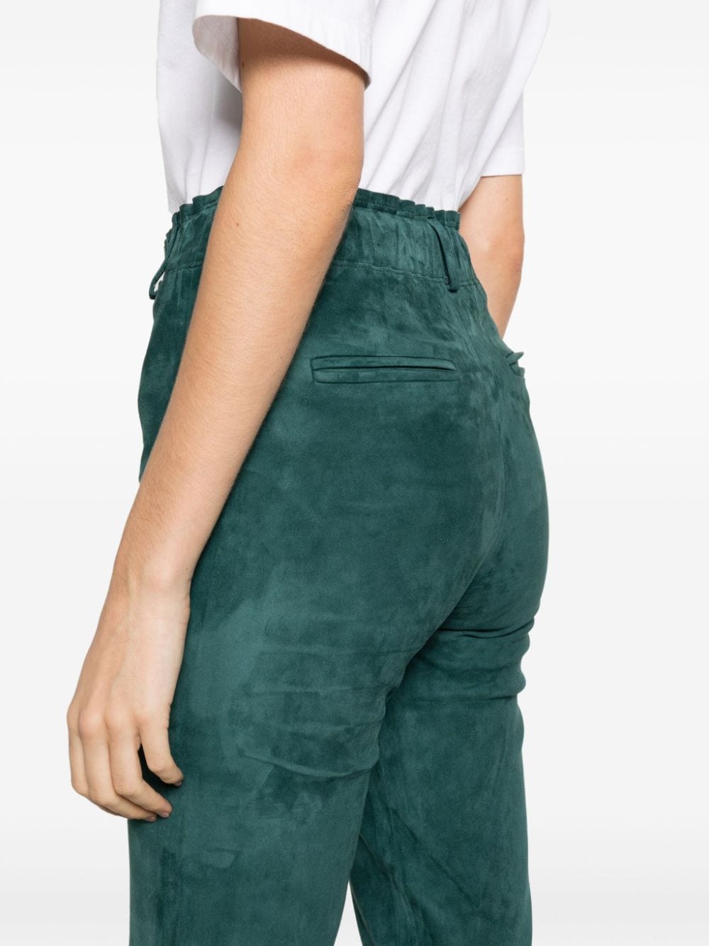Shop Arma Flared Leather Trousers In Green
