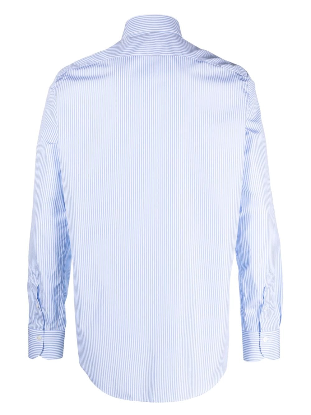 Shop Finamore 1925 Napoli Striped Cotton Shirt In Blue