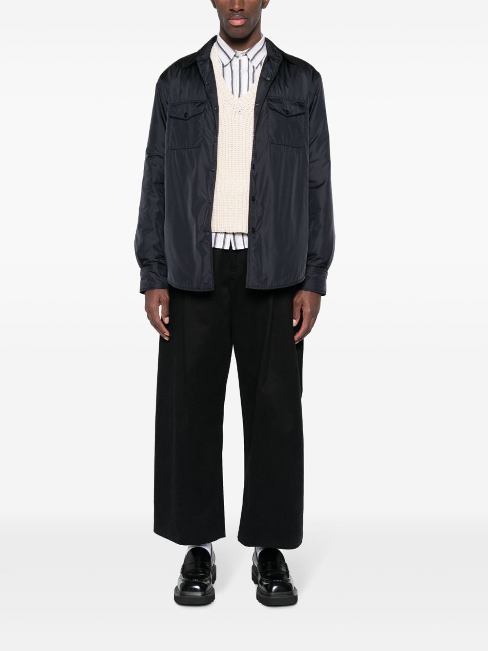 ASPESI classic-collar button-up jacket - Zwart