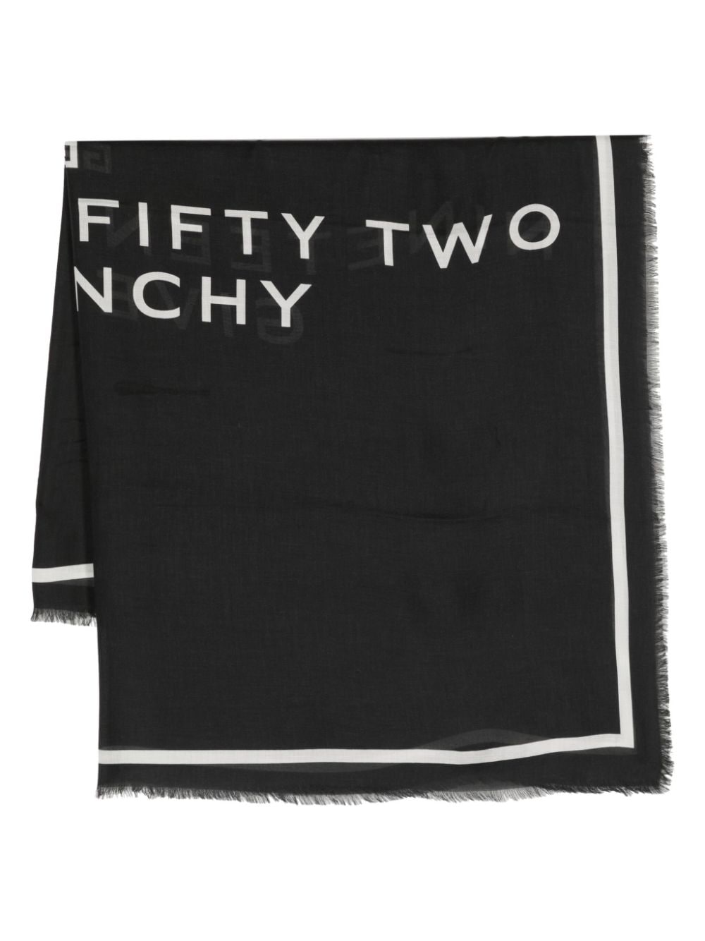 Givenchy Logo-print Frayed Scarf In Black