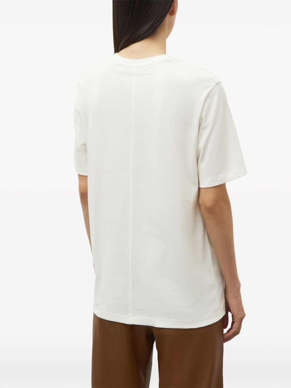 12 STOREEZ T-shirt met verticale afwerking Wit