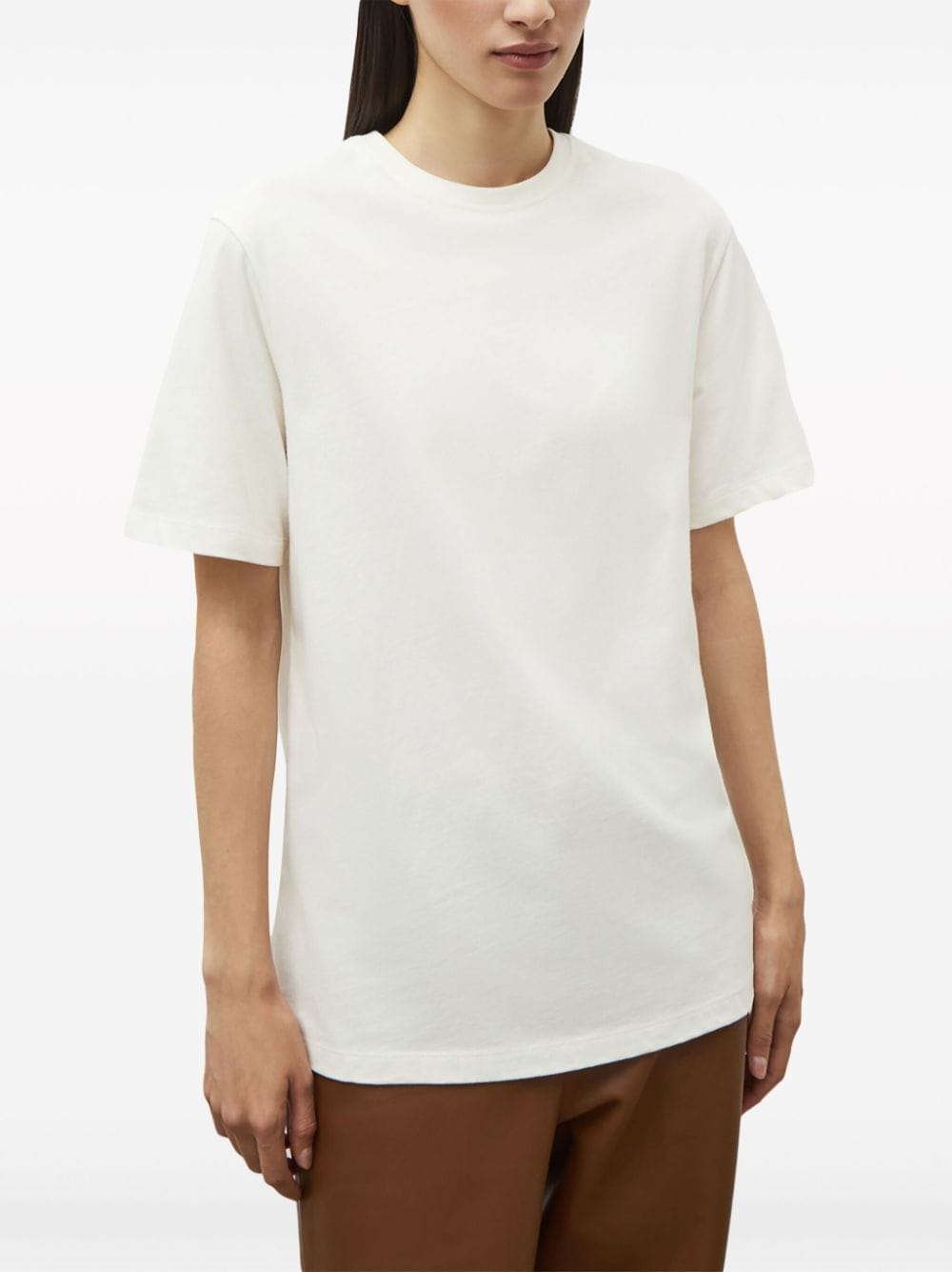 12 STOREEZ T-shirt met verticale afwerking Wit