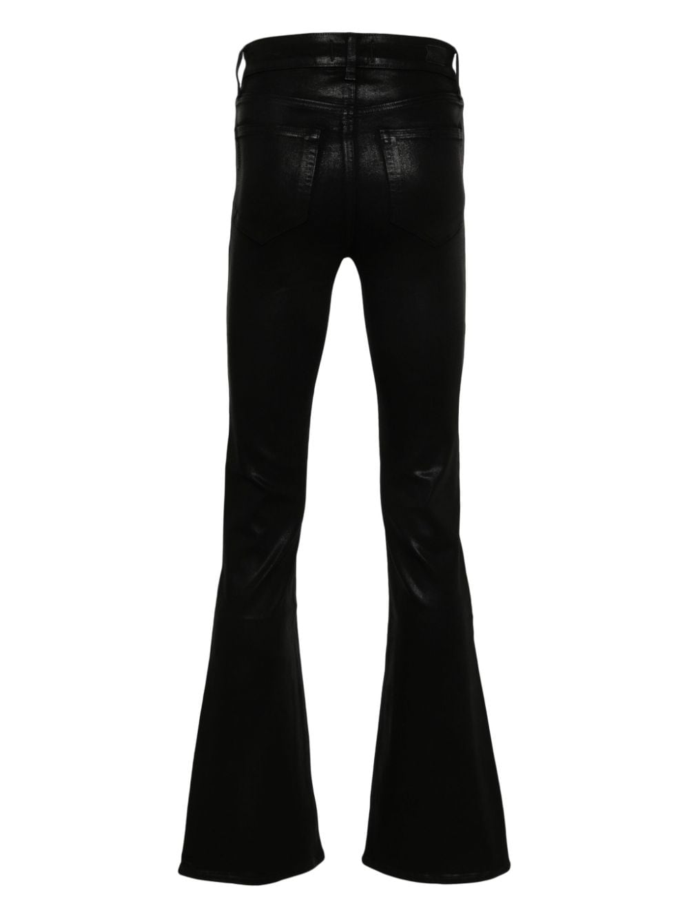 Shop Paige Coated Flared Trousers In Black