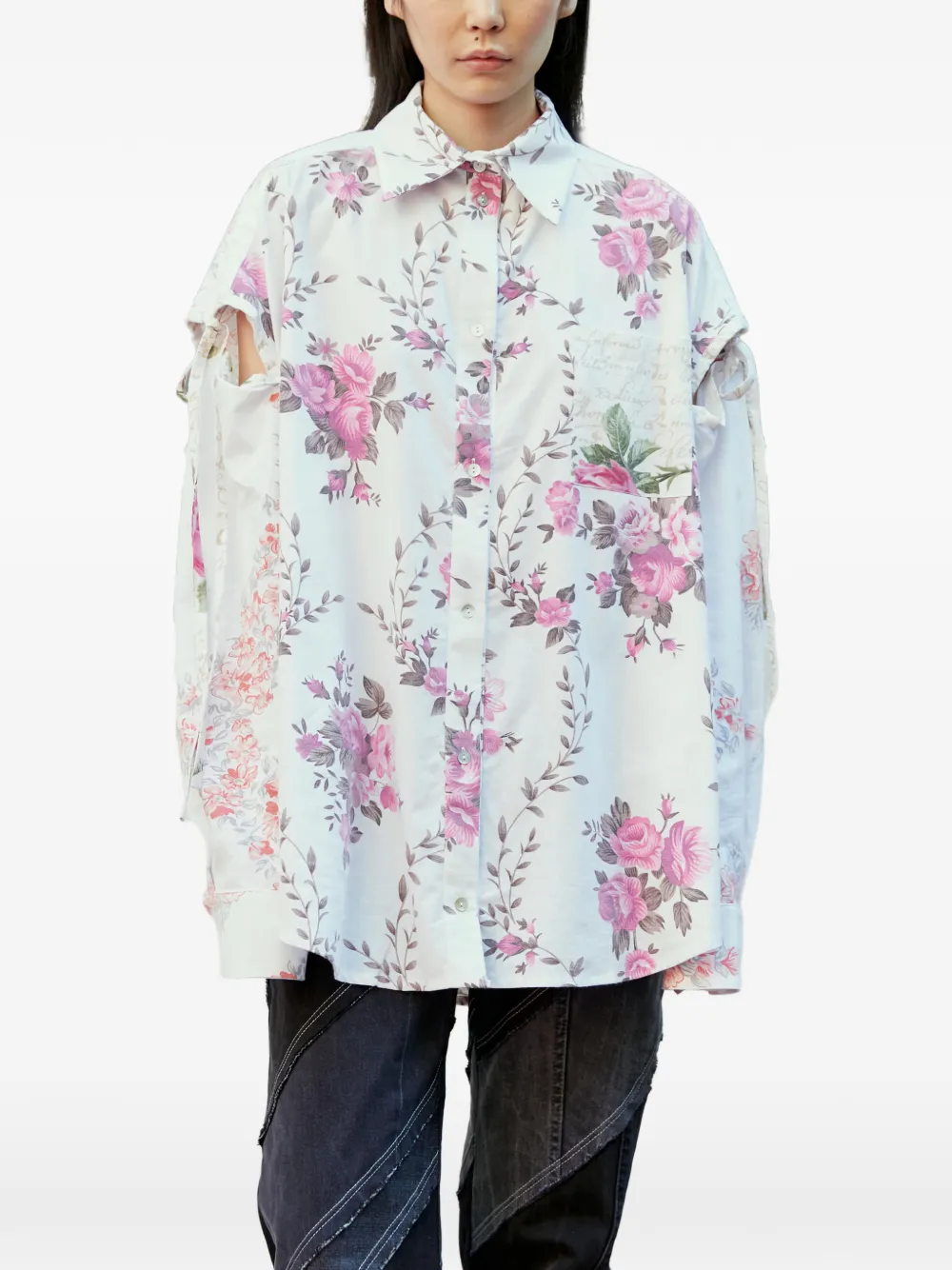 Rave Review Eli Hemd mit Blumenprint - Weiß