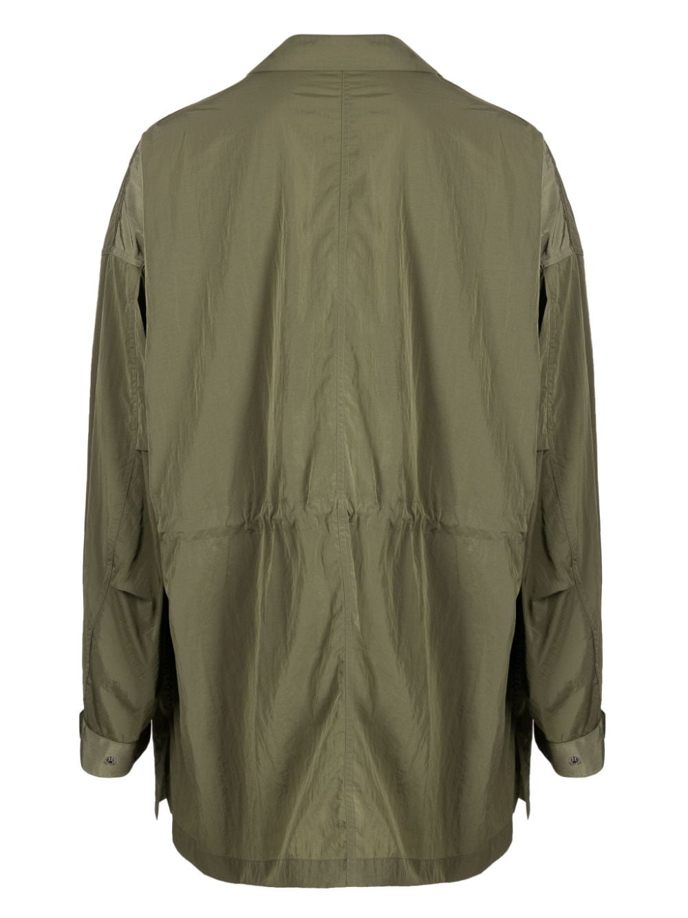Shop Fumito Ganryu Notched-lapels Press-stud Fastening Jacket In Green
