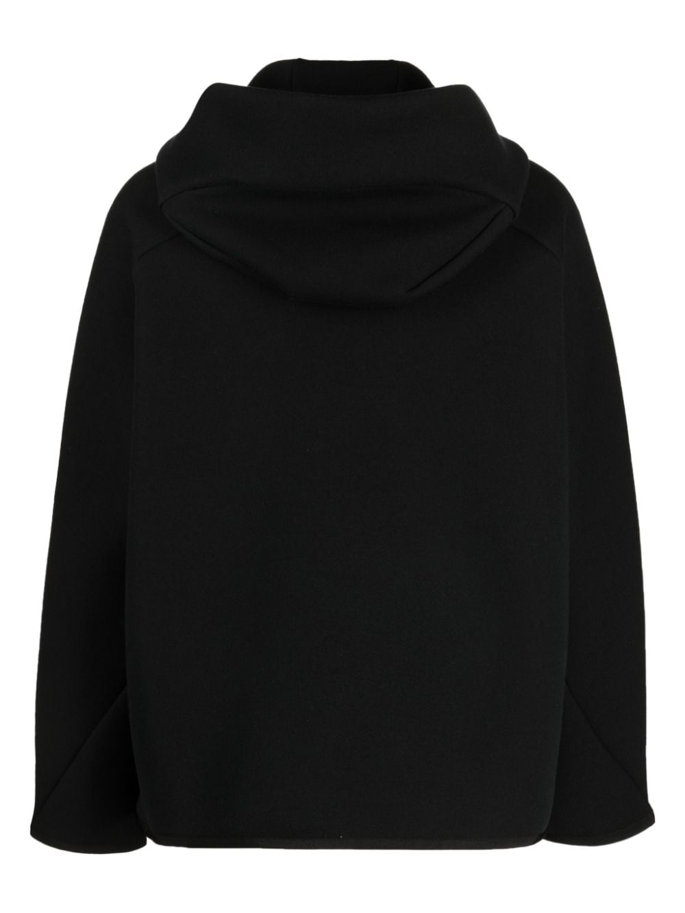 Shop Fumito Ganryu Slouch-hood Cotton-blend Jacket In Black
