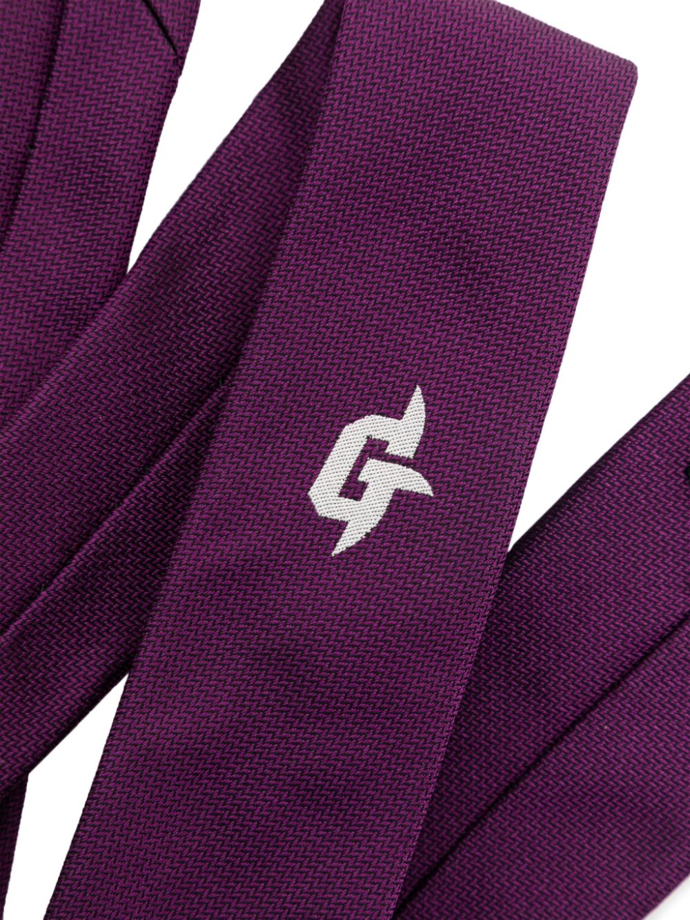 Givenchy logo-appliqué silk tie - Paars