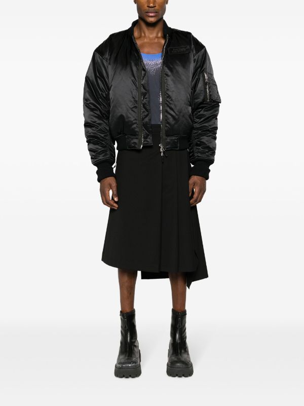 Jean Paul Gaultier logo-patch Bomber Jacket - Farfetch