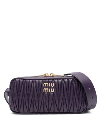 Miu Miu logo-lettering Matelassé Shoulder Bag - Farfetch