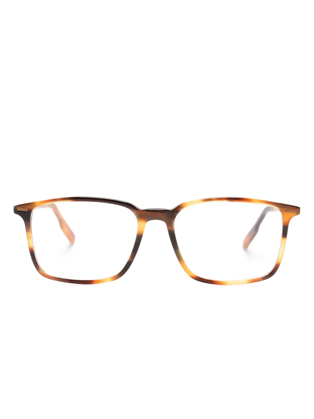 Zegna tortoiseshell-effect square-frame glasses | Brown | Image 1