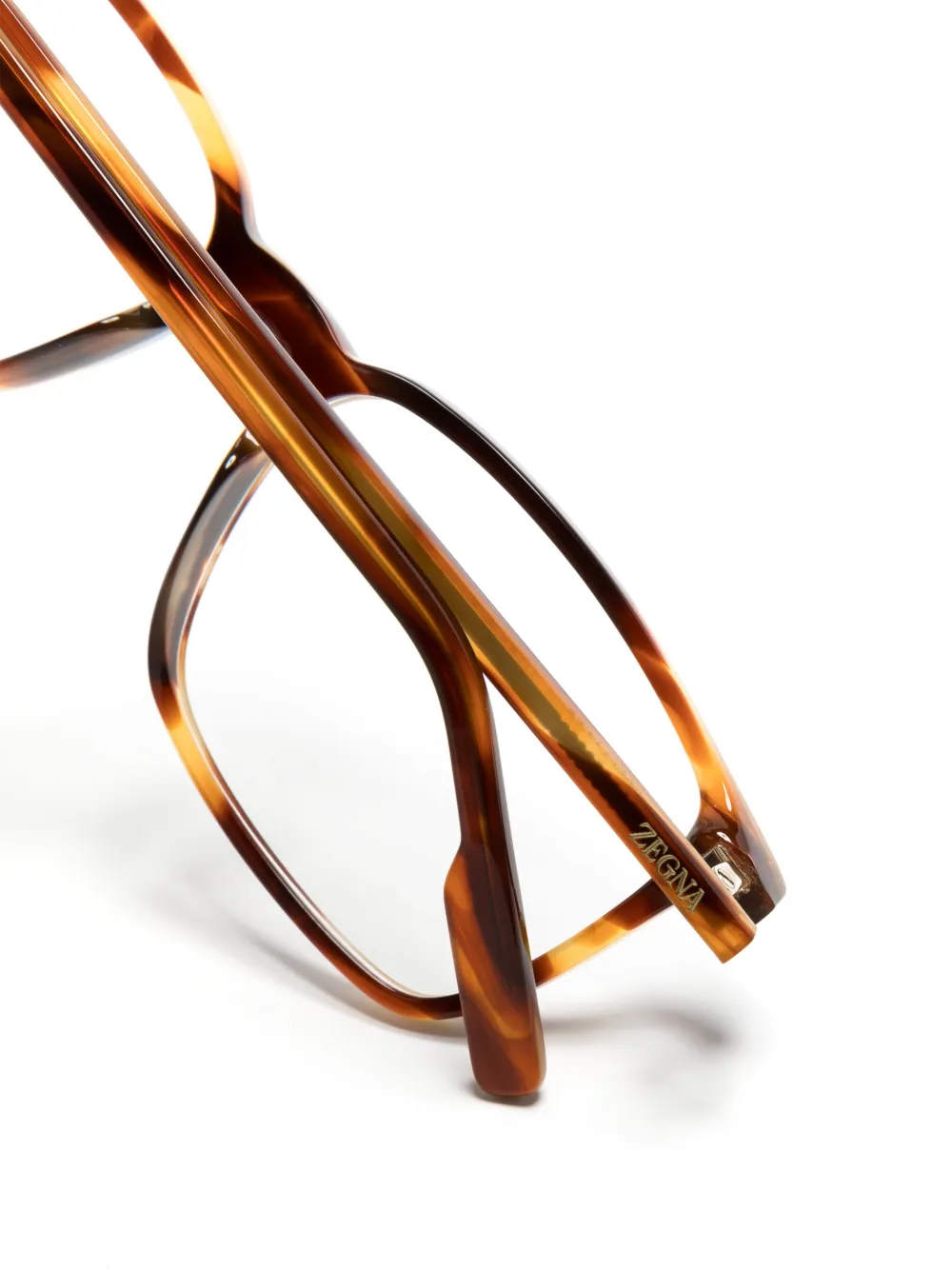 Zegna Bril met schildpadschild-design Bruin