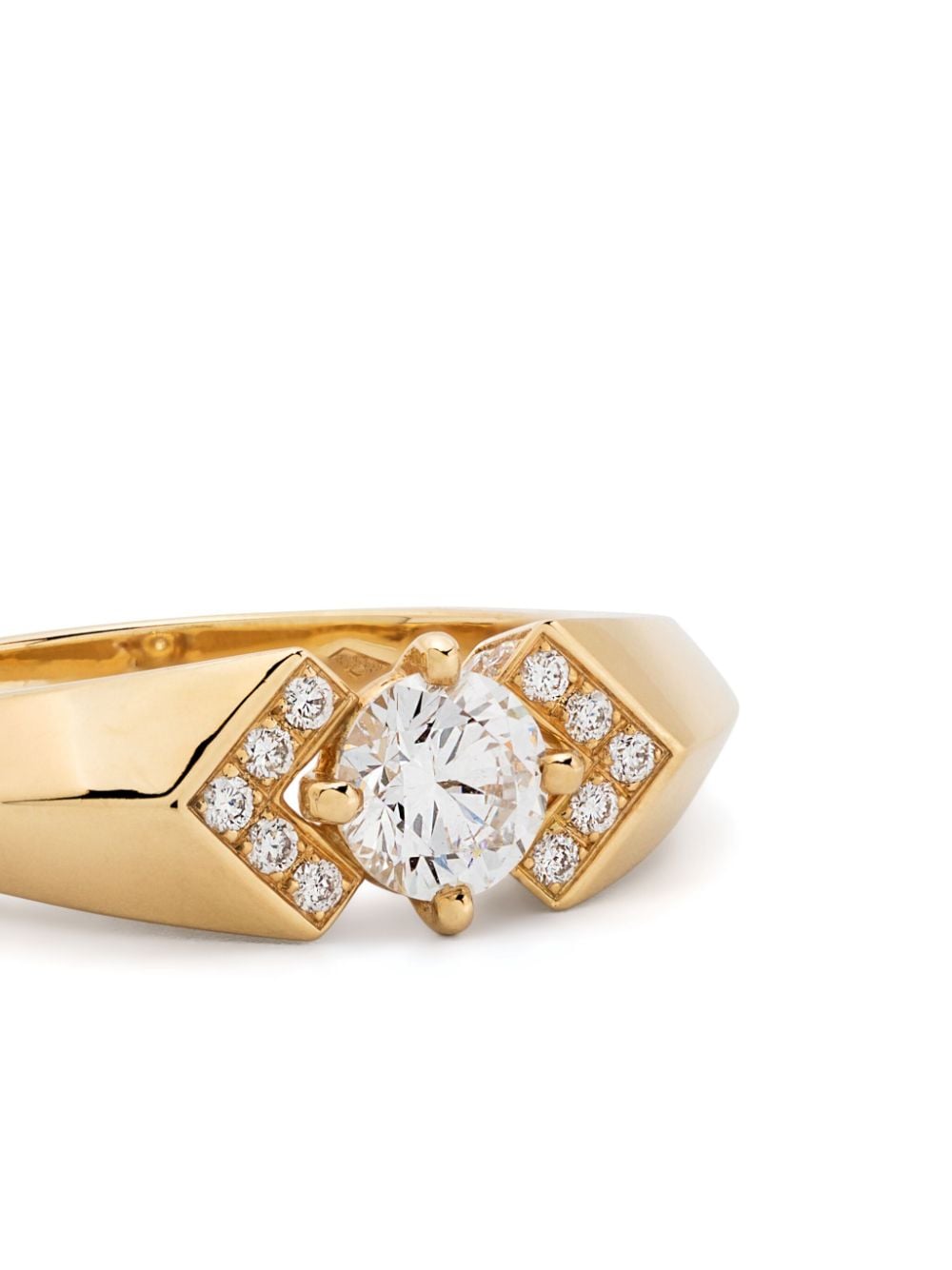 Shop Loyal.e Paris 18kt Recycled Yellow Gold 2l Diamond Ring