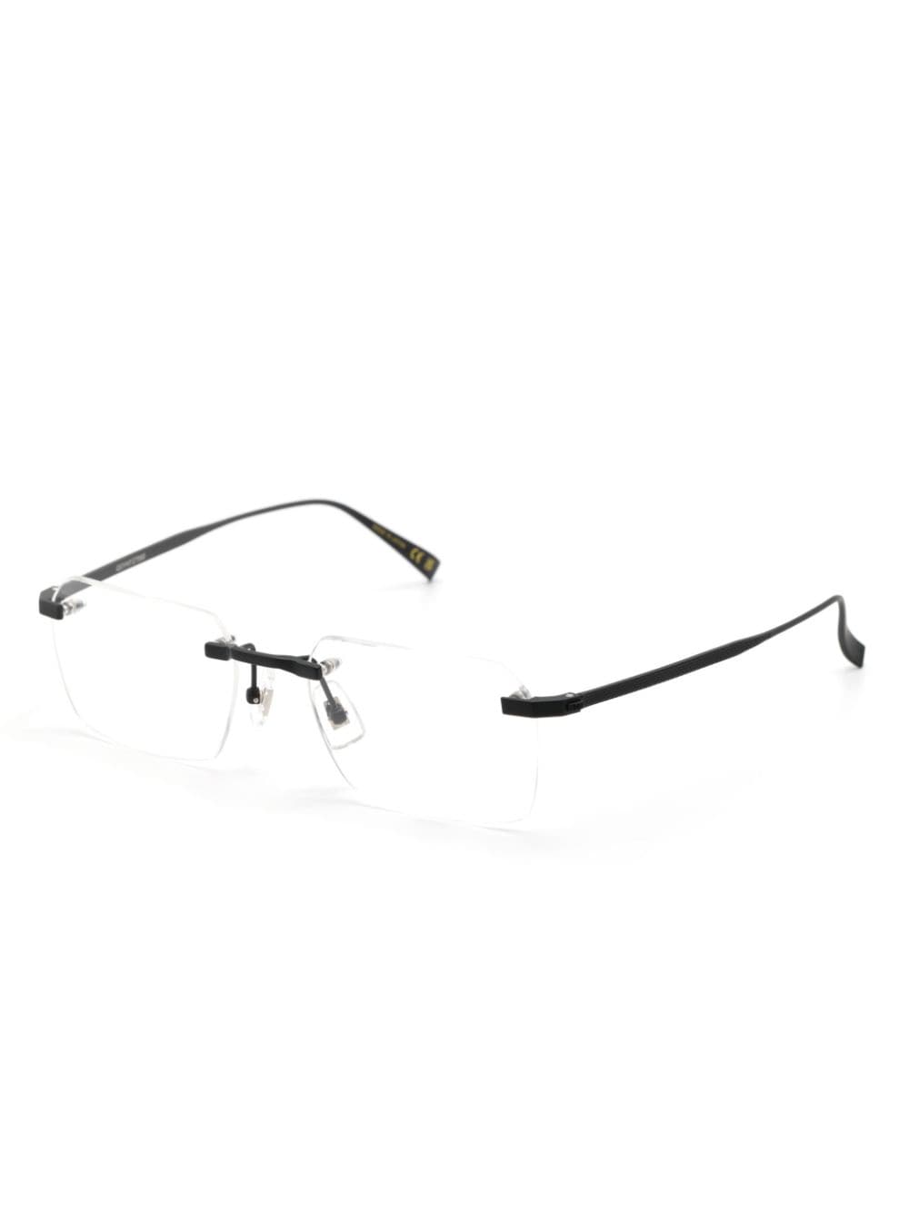 Shop Dunhill Rimless Rectangle-lens Glasses In Black