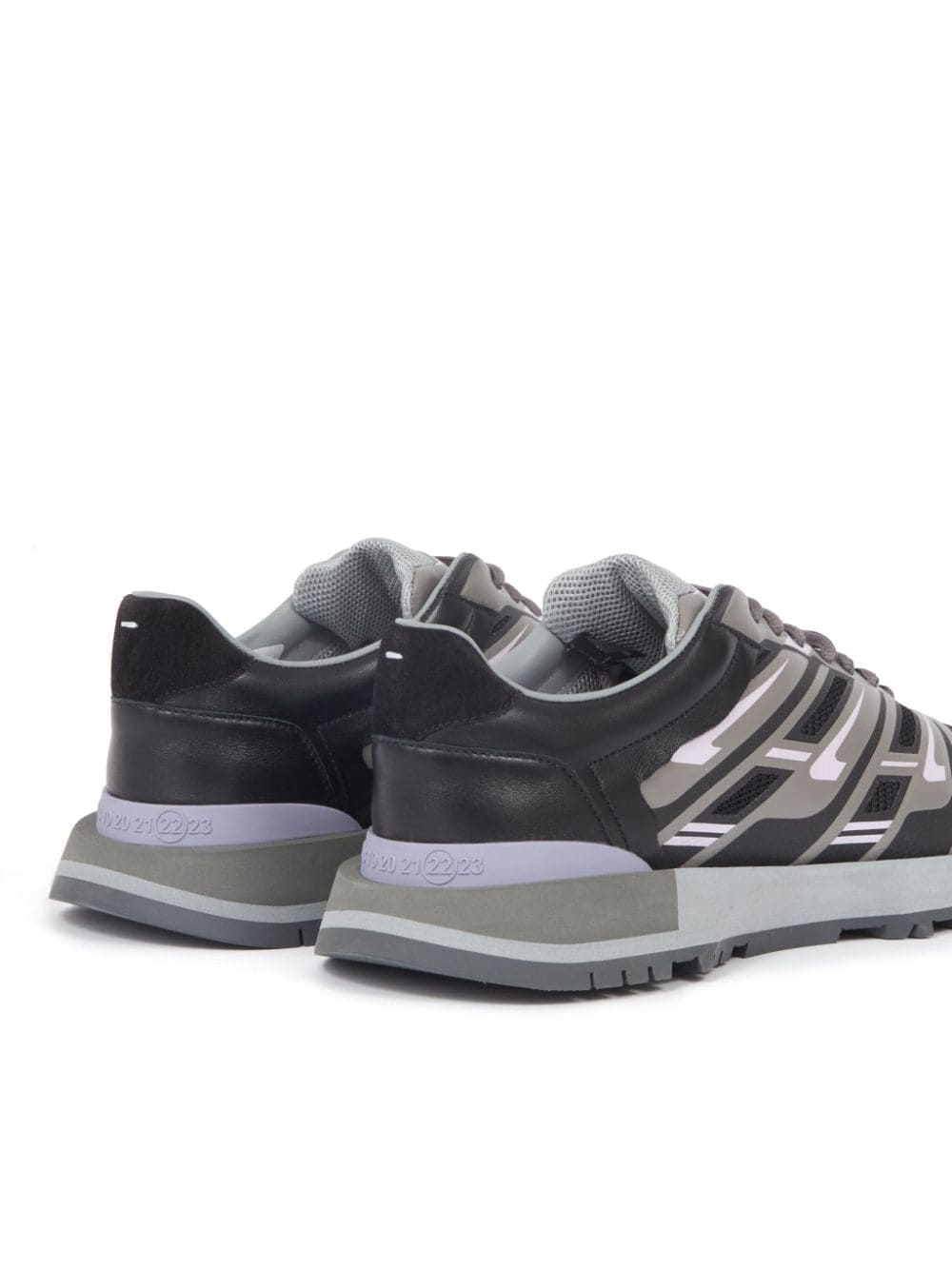 Shop Maison Margiela 50-50 Leather Sneakers In Grey