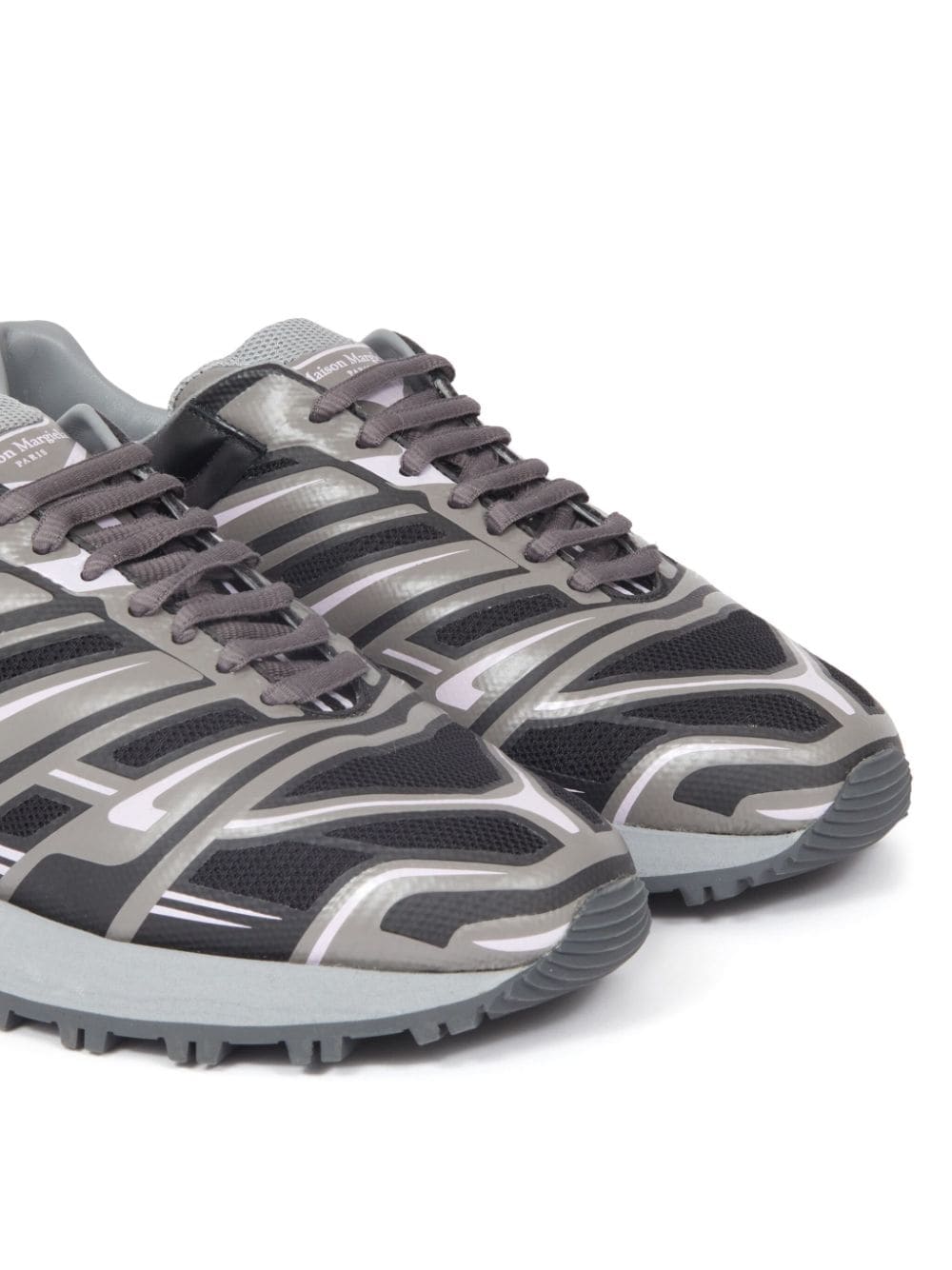 Shop Maison Margiela 50-50 Leather Sneakers In Grey