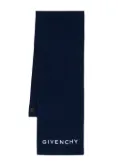 Givenchy logo-embroidered fine-knit scarf - Blue