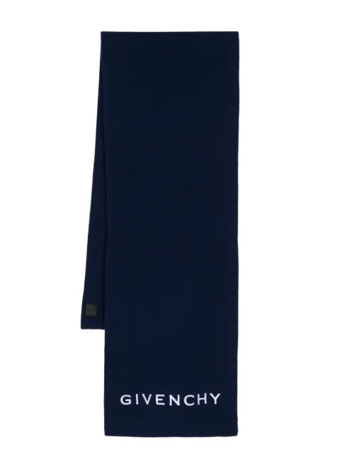 Givenchy logo-embroidered fine-knit scarf