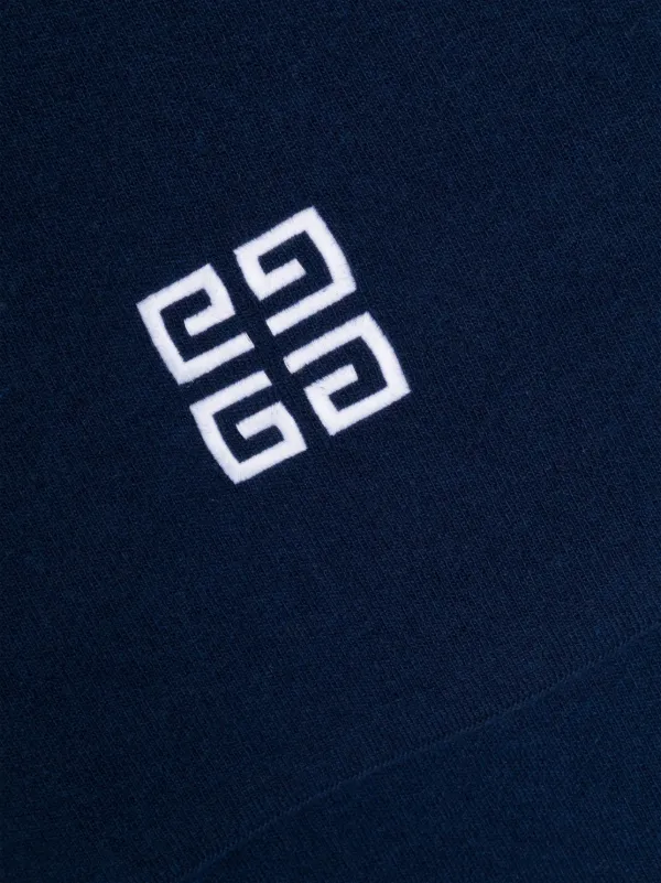 Givenchy logo-embroidered fine-knit Scarf | Blue | FARFETCH