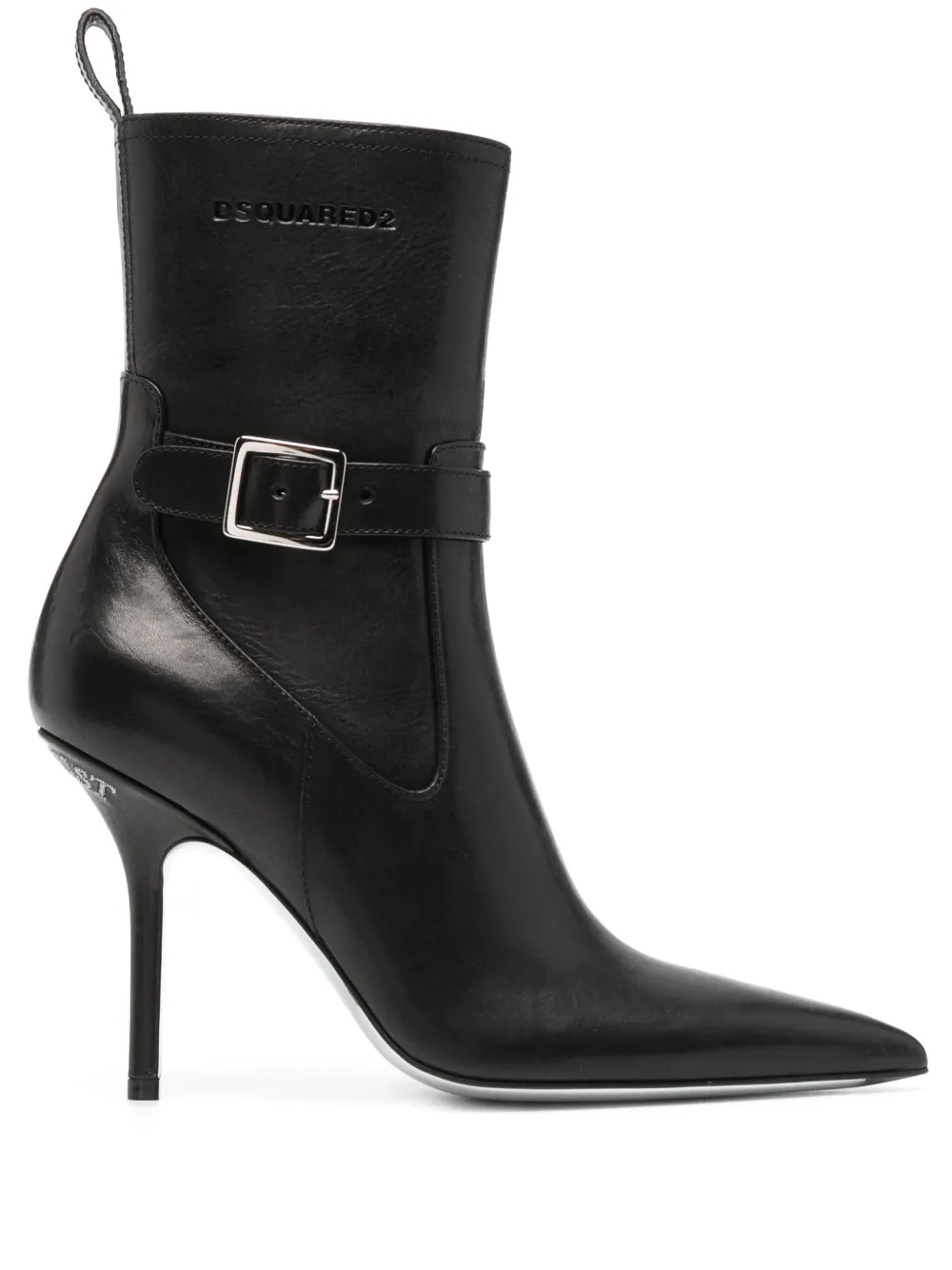 Dsquared2 Distressed 120mm Leather Boots In Black