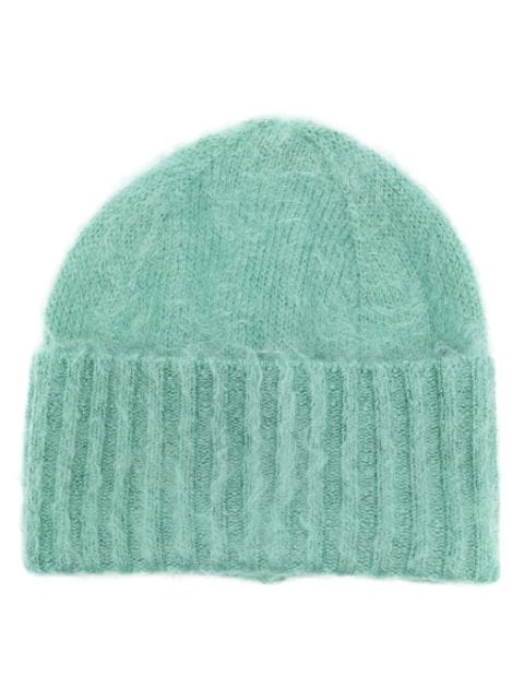 Auralee brushed-effect mohair-blend beanie