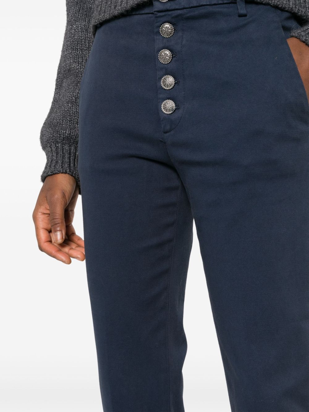 Shop Dondup Mid-rise Tapered-leg Trousers In Blue