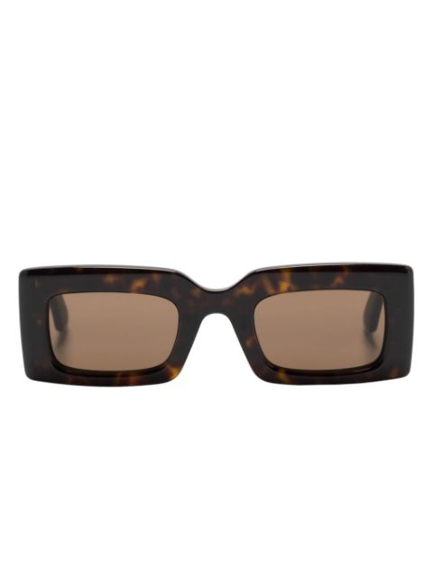 Alexander McQueen Eyewear Bold tortoiseshell rectangle-frame sunglasses Men