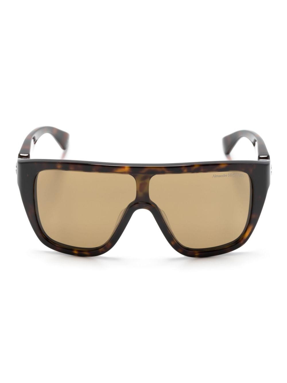 Alexander Mcqueen Skull Hinge Shield-frame Sunglasses In Brown