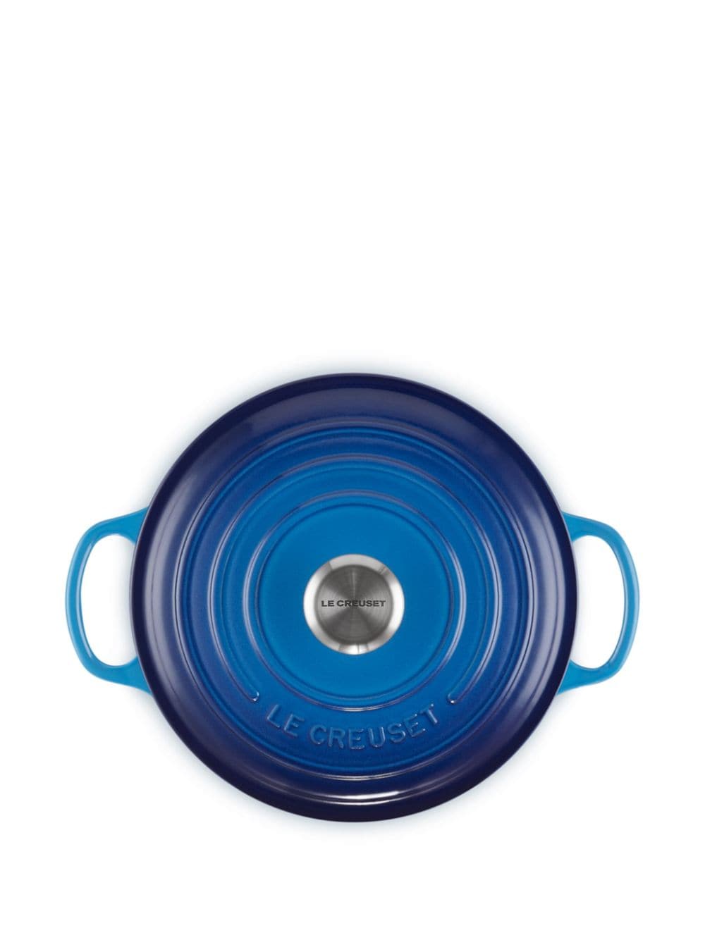 Shop Le Creuset Round Pot 20cm In Blue