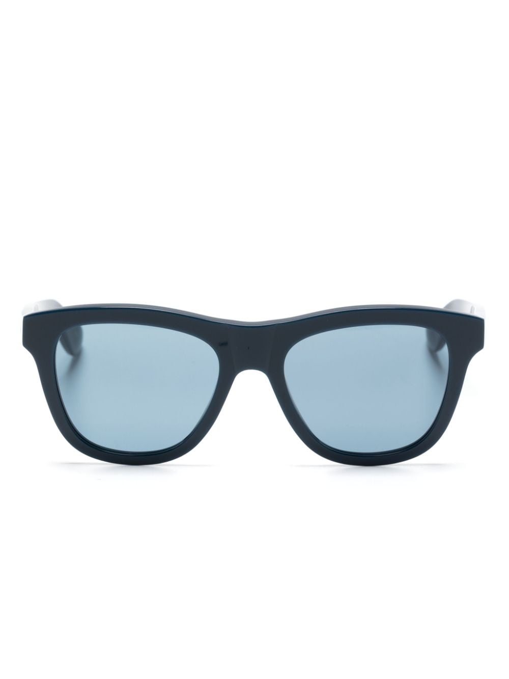 Alexander McQueen Eyewear Zonnebril met gegraveerd logo Blauw
