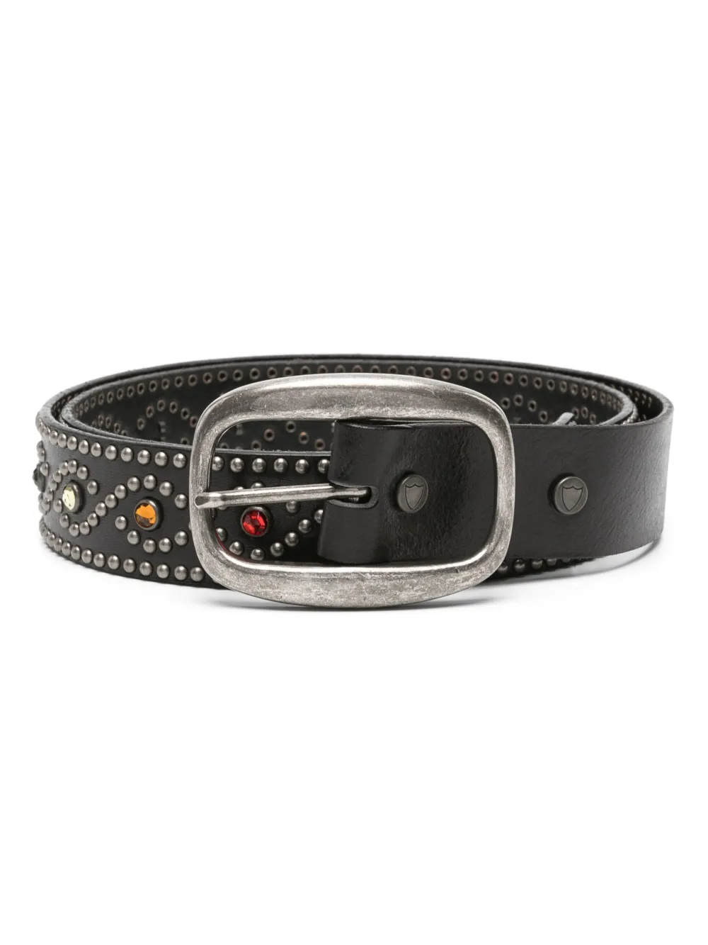 Htc Los Angeles Waves crystal-embellished leather belt - Nero