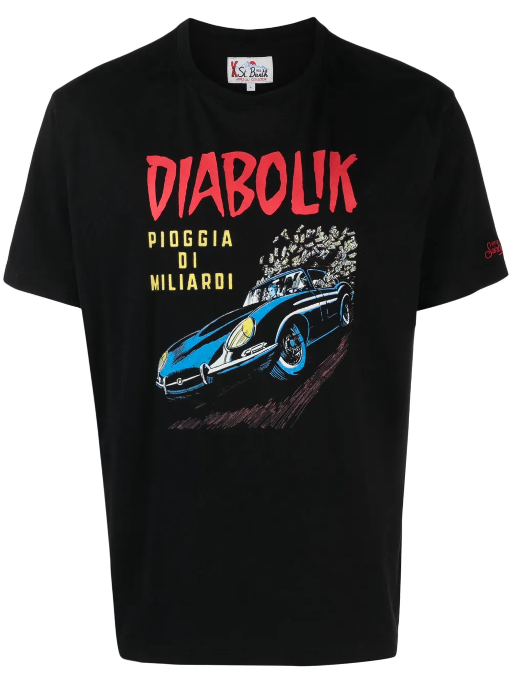 Mc2 Saint Barth Diabolik Car And Money Printed T-shirt Diabolik Special Edition In Black