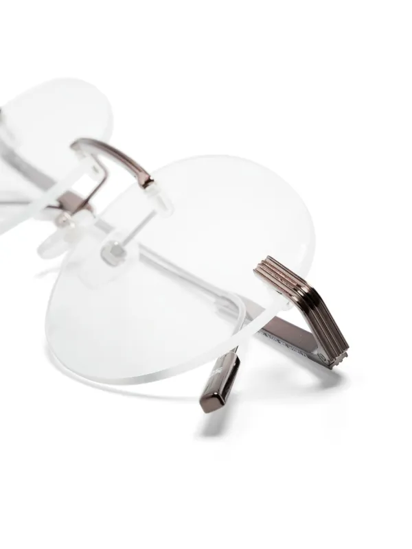 Zegna Lentes Redondos Sin Armazón Plateado FARFETCH CO