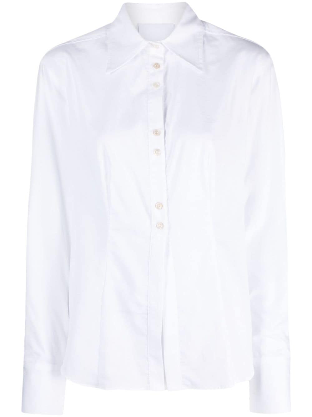 Shop Erika Cavallini Pointed-collar Poplin Shirt In White