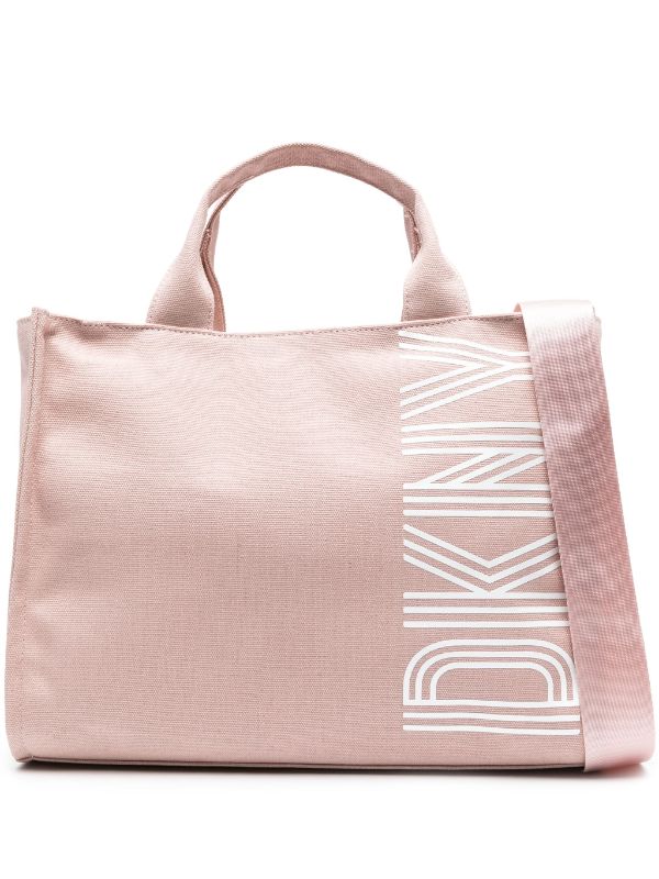 DKNY Logo Print Tote Bag in Brown