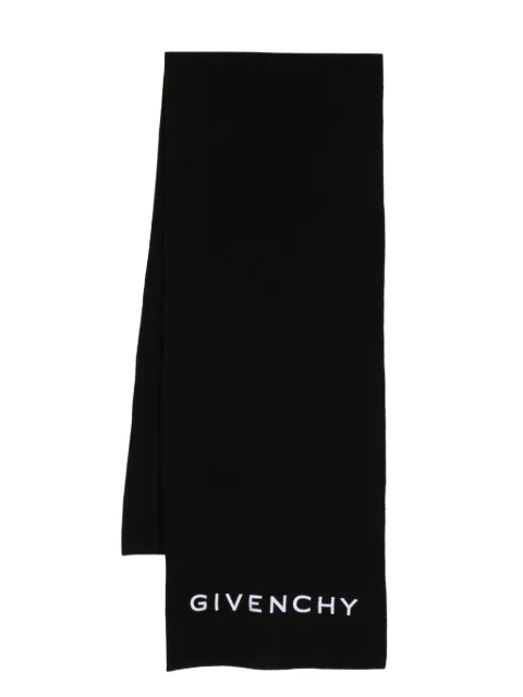 Givenchy logo-embroidered knitted scarf