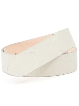 Maison Margiela four-stitches Leather Belt | White | FARFETCH