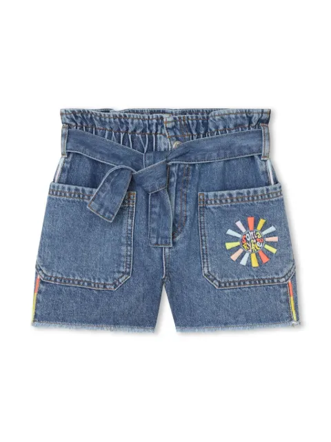 SONIA RYKIEL ENFANT short en jean à logo brodé