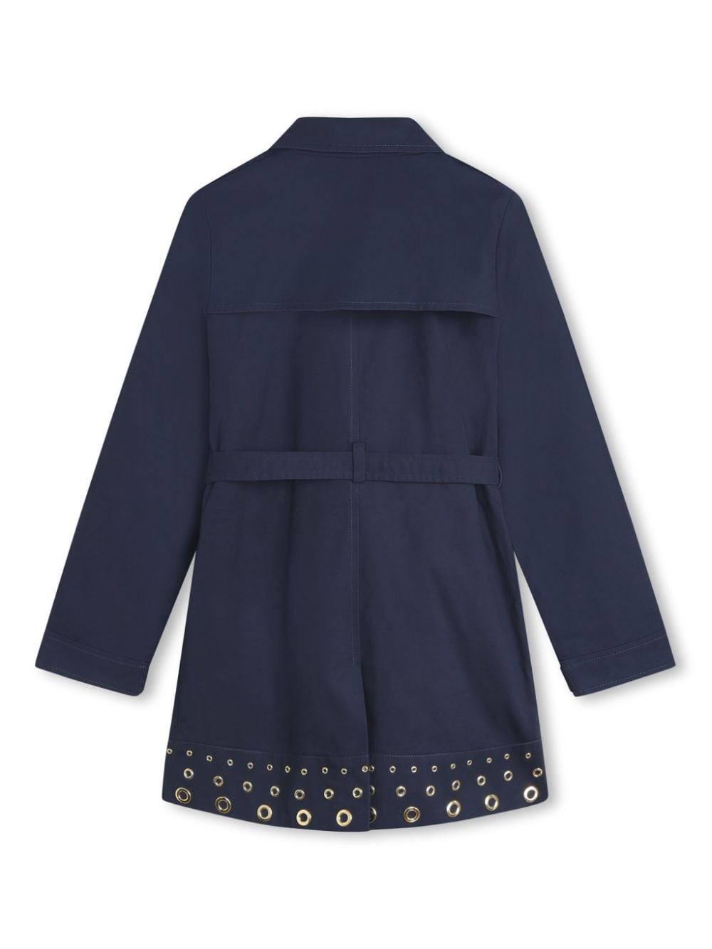 Shop Michael Kors Logo-buckle Double-breasted Coat In Blue