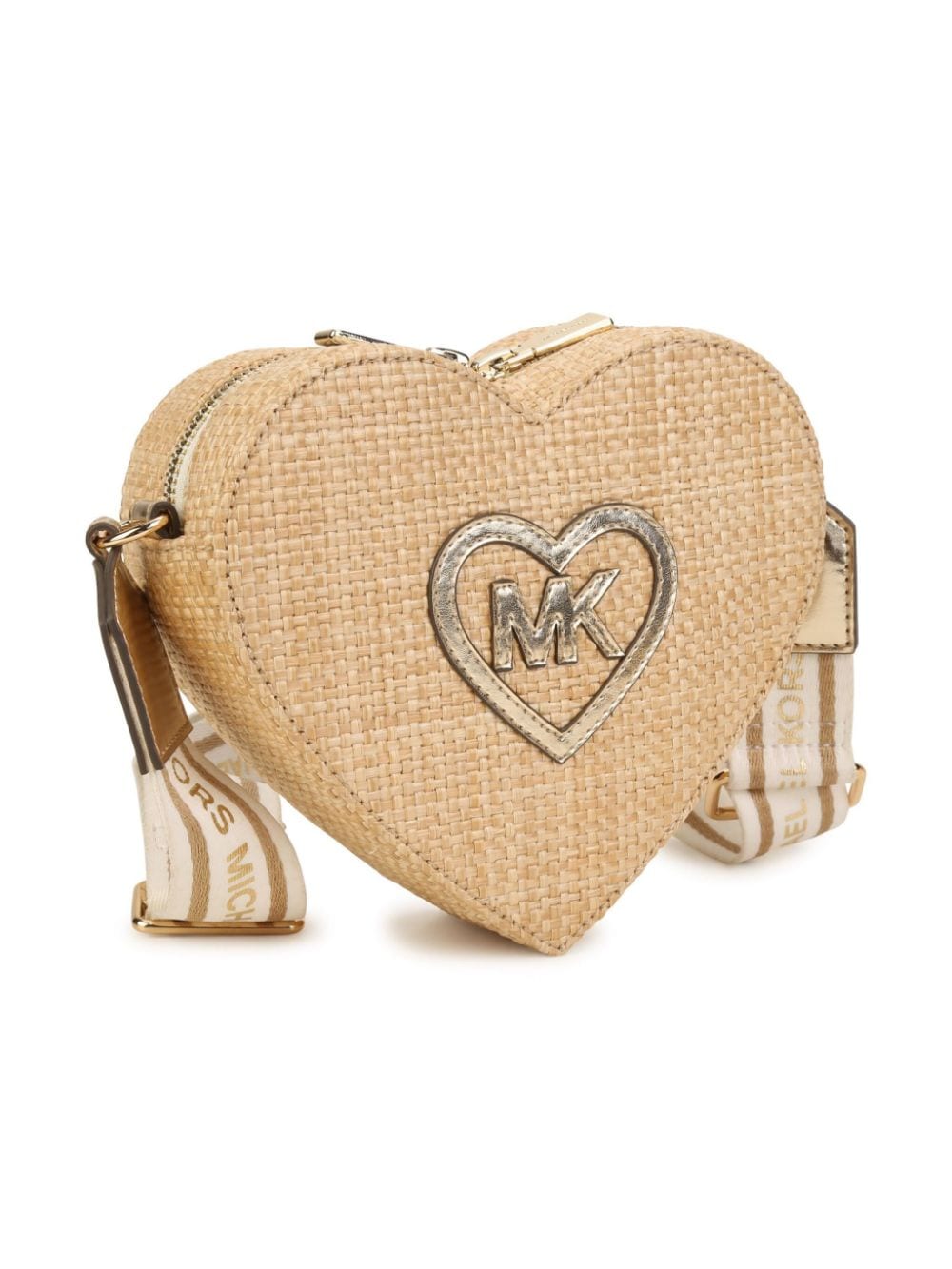 Shop Michael Kors Logo-patch Woven Shoulder Bag In Neutrals