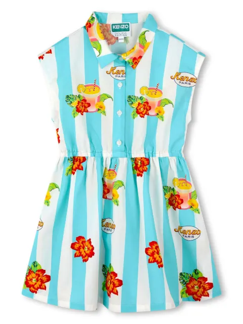 Kenzo Kids floral-print cotton dress