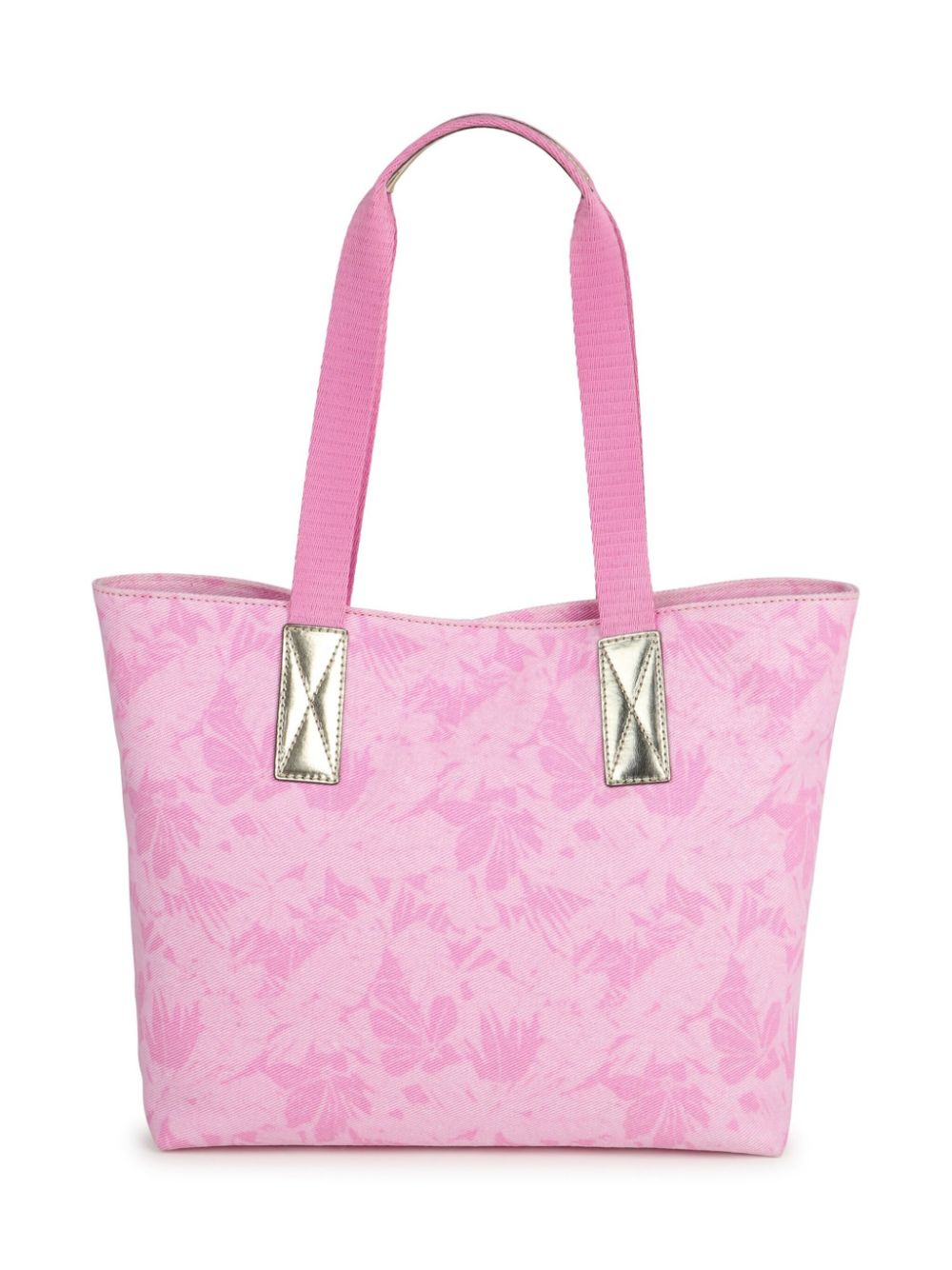 Shop Michael Kors Floral-print Logo-patch Shoulder Bag In Pink